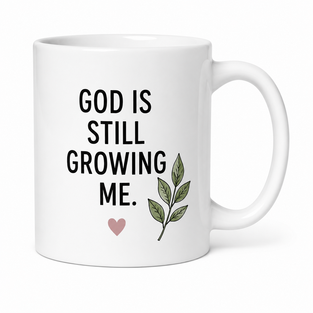 God Is Still Growing Me Mug – Christian Faith & Plant Lover Coffee Mug