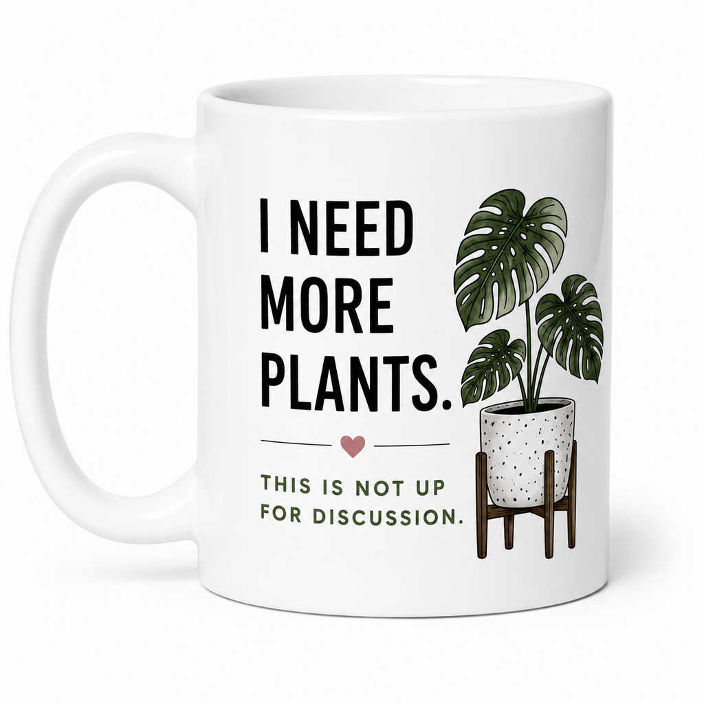 I Need More Plants Mug – Funny Plant Lover Coffee Mug